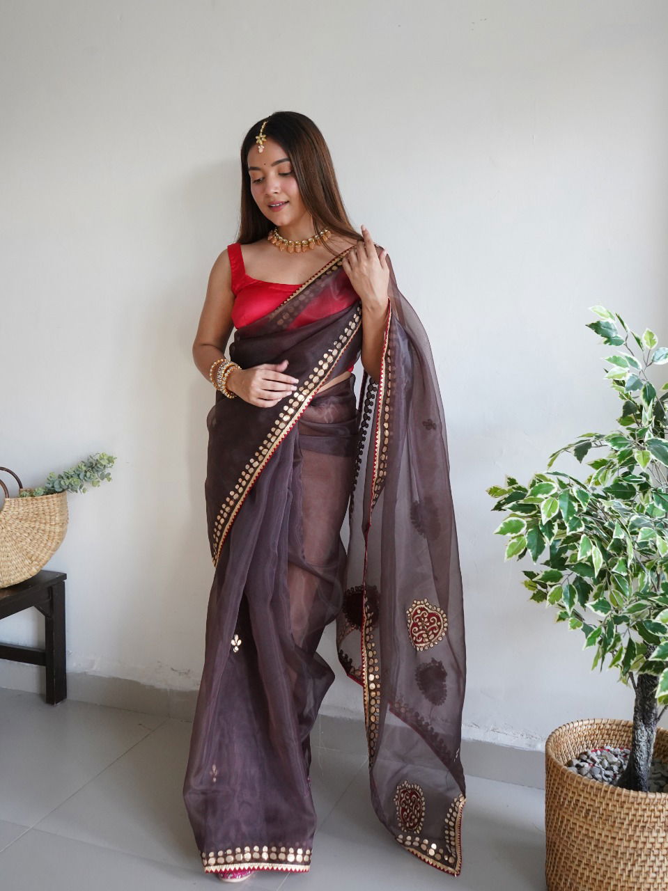 Mirror C Pallu Fancy Designer Wholesale Party Wear Sarees
